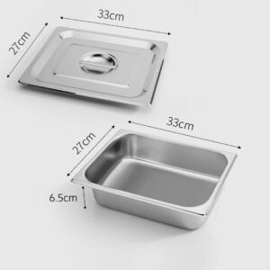 SOGA 12X Gastronorm GN Pan Full Size 1/2 GN Pan 6.5cm Deep Stainless Steel Tray with Lid, Home & Living, Kitchen & Dining, Bakeware, Baking Trays, ,  - AU DEPOT 2