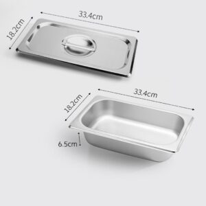 SOGA 12X Gastronorm GN Pan Full Size 1/3 GN Pan 6.5 cm Deep Stainless Steel Tray With Lid, Home & Living, Kitchen & Dining, Bakeware, Baking Trays, ,  - AU DEPOT 2