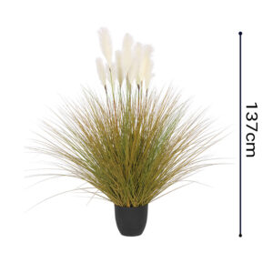 SOGA 137cm Artificial Indoor Potted Reed Bulrush Grass Tree Fake Plant Simulation Decorative, Home & Living, Home Decor, Artificial Plants, , ,  - AU DEPOT 2