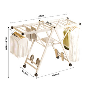 SOGA 140cm Portable Wing Shape Clothes Drying Rack Foldable Space-Saving Laundry Holder, Home & Living, Laundry, Drying Racks, , ,  - AU DEPOT 2