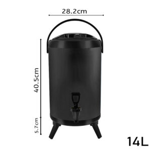 SOGA 14L Stainless Steel Insulated Milk Tea Barrel Hot and Cold Beverage Dispenser Container with Faucet Black, Home & Living, Kitchen & Dining, Barware, Spirit Dispensers, ,  - AU DEPOT 2