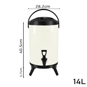 SOGA 14L Stainless Steel Insulated Milk Tea Barrel Hot and Cold Beverage Dispenser Container with Faucet White, Home & Living, Kitchen & Dining, Barware, Spirit Dispensers, ,  - AU DEPOT 2