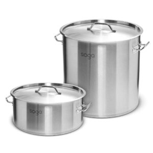 SOGA 14L Wide Stock Pot and 50L Tall Top Grade Thick Stainless Steel Stockpot 1810 stock multi pots StockPot14L 40CM AU DEPOT stock & multi pots - AU DEPOT