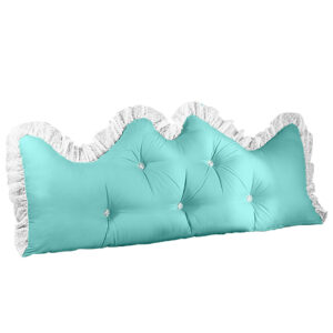 SOGA 150cm Light Blue Princess Bed Pillow Headboard Backrest Bedside Tatami Sofa Cushion with Ruffle Lace Home Decor PillowSlk150LightBlue AU DEPOT - AU DEPOT