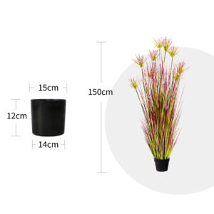 SOGA 150cm Purple-Red Artificial Indoor Potted Papyrus Plant Tree Fake Simulation Decorative, Home & Living, Home Decor, Artificial Plants, , ,  - AU DEPOT 2