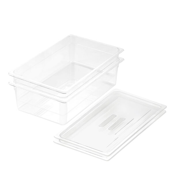 SOGA 150mm Clear Gastronorm GN Pan 1/1 Food Tray Storage Bundle of 2 with Lid, Home & Living, Kitchen & Dining, Bakeware, Baking Trays, ,  - AU DEPOT 1