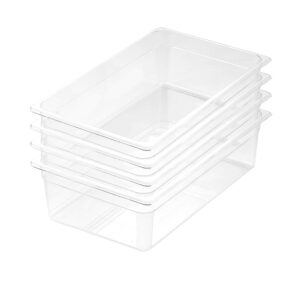 SOGA 150mm Clear Gastronorm GN Pan 11 Food Tray Storage Bundle of 4 Baking Trays VICPans1403X4 AU DEPOT Baking Trays - AU DEPOT