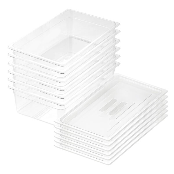 SOGA 150mm Clear Gastronorm GN Pan 1/1 Food Tray Storage Bundle of 6 with Lid, Home & Living, Kitchen & Dining, Bakeware, Baking Trays, ,  - AU DEPOT 1