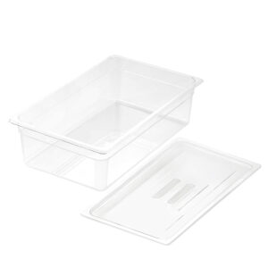 SOGA 150mm Clear Gastronorm GN Pan 11 Food Tray Storage with Lid Baking Trays VICPans1403wLidX1 AU DEPOT Baking Trays - AU DEPOT