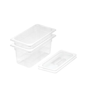 SOGA 150mm Clear Gastronorm GN Pan 13 Food Tray Storage Bundle of 2 with Lid Baking Trays VICPans1423wLidX2 AU DEPOT Baking Trays - AU DEPOT