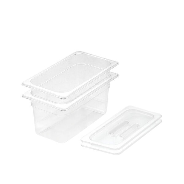 SOGA 150mm Clear Gastronorm GN Pan 1/3 Food Tray Storage Bundle of 2 with Lid, Home & Living, Kitchen & Dining, Bakeware, Baking Trays, ,  - AU DEPOT 1