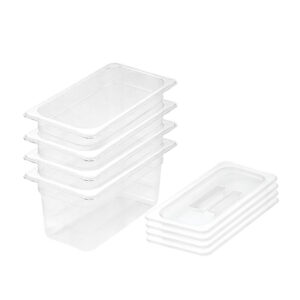 SOGA 150mm Clear Gastronorm GN Pan 13 Food Tray Storage Bundle of 4 with Lid Baking Trays VICPans1423wLidX4 AU DEPOT Baking Trays - AU DEPOT