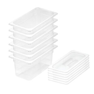 SOGA 150mm Clear Gastronorm GN Pan 13 Food Tray Storage Bundle of 6 with Lid Baking Trays VICPans1423wLidX6 AU DEPOT Baking Trays - AU DEPOT