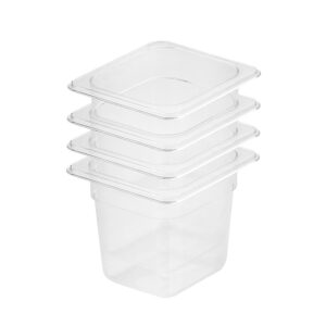 SOGA 150mm Clear Gastronorm GN Pan 16 Food Tray Storage Bundle of 4 Baking Trays VICPans1437X4 AU DEPOT Baking Trays - AU DEPOT