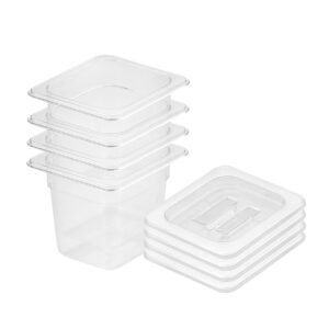 SOGA 150mm Clear Gastronorm GN Pan 1/6 Food Tray Storage Bundle of 4 with Lid, Home & Living, Kitchen & Dining, Bakeware, Baking Trays, ,  - AU DEPOT 1