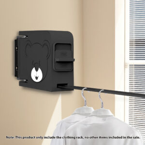 SOGA 160mm Wall-Mounted Clothes Line Dry Rack Retractable Space-Saving Foldable Hanger Black, Home & Living, Laundry, Drying Racks, , ,  - AU DEPOT 2