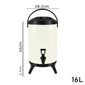 SOGA 16L Stainless Steel Insulated Milk Tea Barrel Hot and Cold Beverage Dispenser Container with Faucet White, Home & Living, Kitchen & Dining, Barware, Spirit Dispensers, ,  - AU DEPOT 2