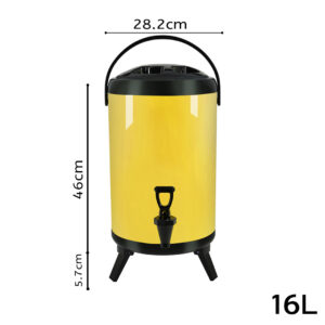 SOGA 16L Stainless Steel Insulated Milk Tea Barrel Hot and Cold Beverage Dispenser Container with Faucet Yellow, Home & Living, Kitchen & Dining, Barware, Spirit Dispensers, ,  - AU DEPOT 2