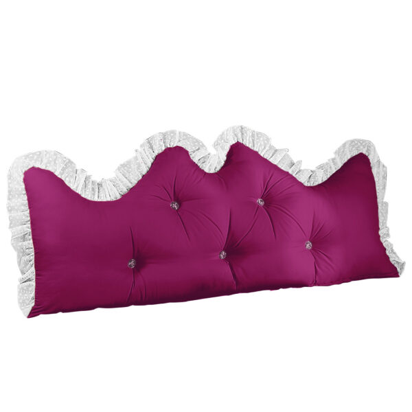 SOGA 180cm Burgundy Princess Bed Pillow Headboard Backrest Bedside Tatami Sofa Cushion with Ruffle Lace Home Decor, Furniture, Living Room Furniture, Occasional Chairs, , ,  - AU DEPOT 1