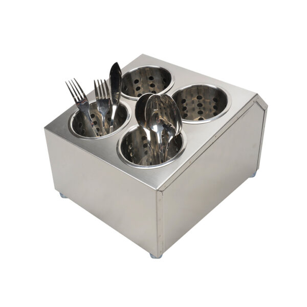 SOGA 18/10 Stainless Steel Commercial Conical Utensils Square Cutlery Holder with 4 Holes, Home & Living, Kitchen & Dining, Tableware, Cutlery, ,  - AU DEPOT 1