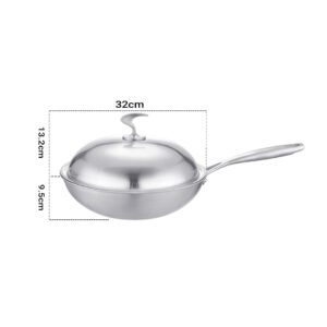 SOGA 18/10 Stainless Steel Fry Pan 32cm Frying Pan Top Grade Cooking Skillet with Lid, home & living, kitchen & dining, cookware, frying pans, ,  - AU DEPOT 2