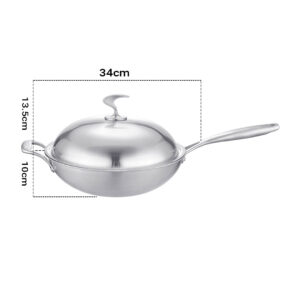 SOGA 18/10 Stainless Steel Fry Pan 34cm Frying Pan Top Grade Skillet with Helper Handle and Lid, home & living, kitchen & dining, cookware, frying pans, ,  - AU DEPOT 2