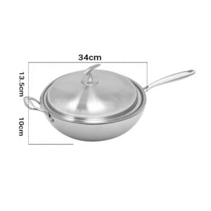 SOGA 18/10 Stainless Steel Fry Pan 34cm Frying Pan Top Grade Textured Non Stick Interior Skillet with Helper Handle and Lid, home & living, kitchen & dining, cookware, frying pans, ,  - AU DEPOT 2