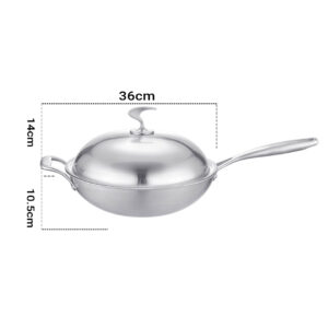 SOGA 18/10 Stainless Steel Fry Pan 36cm Frying Pan Top Grade Skillet with Helper Handle and Lid, home & living, kitchen & dining, cookware, frying pans, ,  - AU DEPOT 2