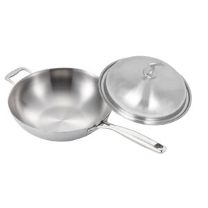 SOGA 1810 Stainless Steel Fry Pan 36cm Frying Pan Top Grade Skillet with Helper Handle and Lid frying pans TRIFPO36 AU DEPOT frying pans - AU DEPOT