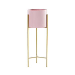 SOGA 2 Layer 42cm Gold Metal Plant Stand with Pink Flower Pot Holder Corner Shelving Rack Indoor Display FPotH45PNK AU DEPOT - AU DEPOT