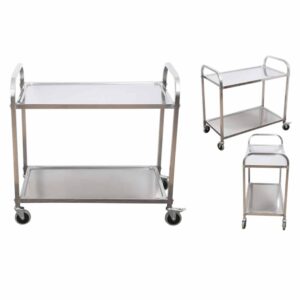 SOGA 2 Tier 75x40x83.5cm Stainless Steel Kitchen Dinning Food Cart Trolley Utility Small, Business & Industrial, Food Service, Food Service Carts, , ,  - AU DEPOT 2