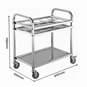 SOGA 2 Tier Stainless Steel 8 Compartment Kitchen Seasoning Car Service Trolley Condiment Holder Cart Spice Bowl, Business & Industrial, Food Service, Food Service Carts, , ,  - AU DEPOT 2