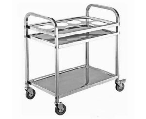 SOGA 2 Tier Stainless Steel 8 Compartment Kitchen Seasoning Car Service Trolley Condiment Holder Cart Spice Bowl FoodCart1209 AU DEPOT - AU DEPOT