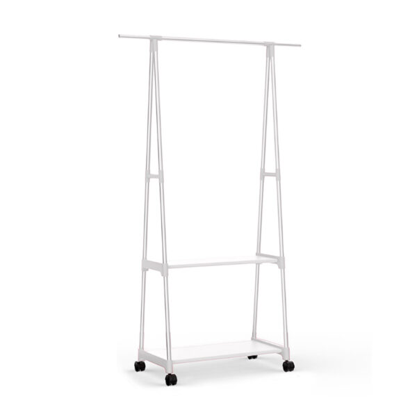 SOGA 2-in-1 Organiser Clothes Shoe Rack Space-Saving Triangular Storage with Wheels White, Furniture, Storage & Shelving, Shoe Storage, , ,  - AU DEPOT 1