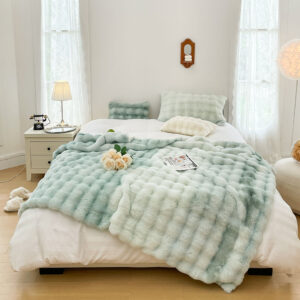 SOGA 200cm Light Green Fuzzy Super Soft and Cozy Fluffy Throw Blanket, Home, Bed Linen, Throws And Blankets, Blankets, ,  - AU DEPOT 2