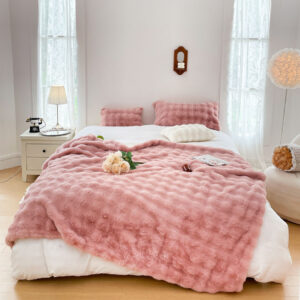 SOGA 200cm Pink Fur Fuzzy Super Soft and Cozy Fluffy Throw Blanket, Home, Bed Linen, Throws And Blankets, Blankets, ,  - AU DEPOT 2