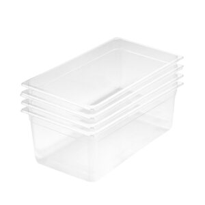 SOGA 200mm Clear Gastronorm GN Pan 11 Food Tray Storage Bundle of 4 Baking Trays VICPans1404X4 AU DEPOT Baking Trays - AU DEPOT