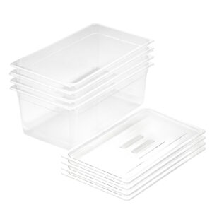 SOGA 200mm Clear Gastronorm GN Pan 11 Food Tray Storage Bundle of 4 with Lid Baking Trays VICPans1404wLidX4 AU DEPOT Baking Trays - AU DEPOT