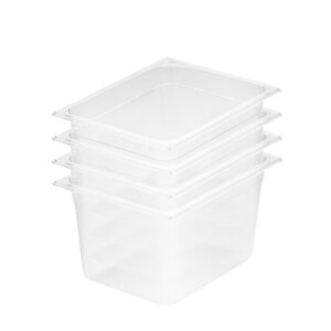 SOGA 200mm Clear Gastronorm GN Pan 12 Food Tray Storage Bundle of 4 Baking Trays VICPans1418X4 AU DEPOT Baking Trays - AU DEPOT