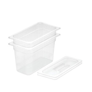 SOGA 200mm Clear Gastronorm GN Pan 1/3 Food Tray Storage Bundle of 2 with Lid, Home & Living, Kitchen & Dining, Bakeware, Baking Trays, ,  - AU DEPOT 1