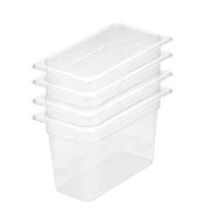 SOGA 200mm Clear Gastronorm GN Pan 13 Food Tray Storage Bundle of 4 Baking Trays VICPans1424X4 AU DEPOT Baking Trays - AU DEPOT