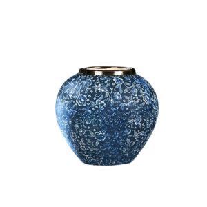 SOGA 21x22cm Blue with White Mini Floral Small Ceramic Flower Vase Elegant Living Room Home Decor Vase822 AU DEPOT - AU DEPOT