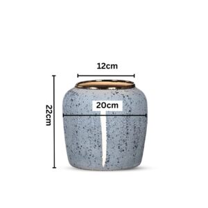 SOGA 21x22cm Grey Small Ceramic Flower Vase Elegant Living Room Home Decor, Home & Living, Home Decor, Vases, , ,  - AU DEPOT 2