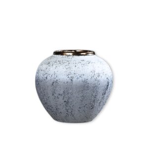 SOGA 21x22cm White and Grey Small Ceramic Flower Vase Elegant Living Room Home Decor, Home & Living, Home Decor, Vases, , ,  - AU DEPOT 1