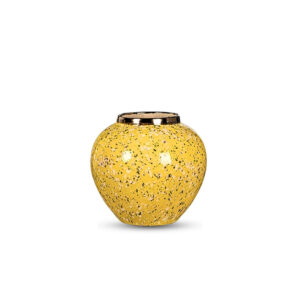 SOGA 21x22cm Yellow with White Mini Floral Small Ceramic Flower Vase Elegant Living Room Home Decor, Home & Living, Home Decor, Vases, , ,  - AU DEPOT 1