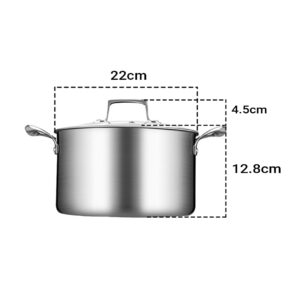 SOGA 22cm Stainless Steel Soup Pot Stock Cooking Stockpot Heavy Duty Thick Bottom with Glass Lid, home & living, kitchen & dining, cookware, casserole dishes, ,  - AU DEPOT 2