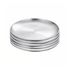 SOGA 26cm Premium Silver Grilling Plate Durable Heat Resistant Perfect for BBQs and Outdoor Cooking Kitchen Essential saucepans VICPlate55 AU DEPOT saucepans - AU DEPOT