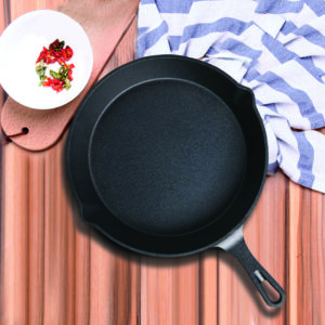 SOGA 26cm Round Cast Iron Frying Pan Skillet Steak Sizzle Platter with Handle, Home & Living, Kitchen & Dining, Cookware, Frying Pans, ,  - AU DEPOT 2