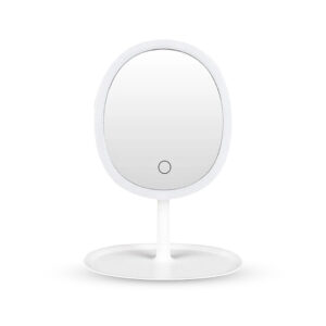 SOGA 26cm White Oval Smart LED Makeup Bedroom Table Vanity Mirror Tricolor Adjustable Light Bathroom Storage MirrorE10 AU DEPOT Bathroom Storage - AU DEPOT