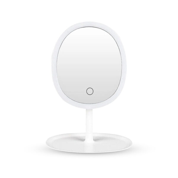 SOGA 26cm White Oval Smart LED Makeup Bedroom Table Vanity Mirror Tricolor Adjustable Light, Home, Bathroom, Bathroom Accessories, Bathroom Storage, ,  - AU DEPOT 1